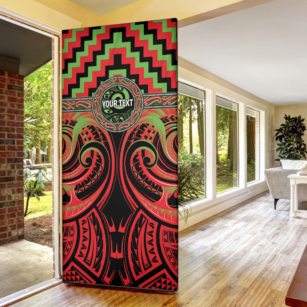 Aotearoa Ngati Maru Personalised Door Cover Maori Iwi Poutama Puhoro Tattoo