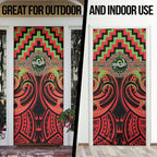 Aotearoa Ngati Maru Personalised Door Cover Maori Iwi Poutama Puhoro Tattoo