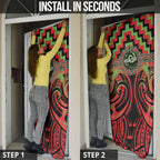 Aotearoa Ngati Maru Personalised Door Cover Maori Iwi Poutama Puhoro Tattoo