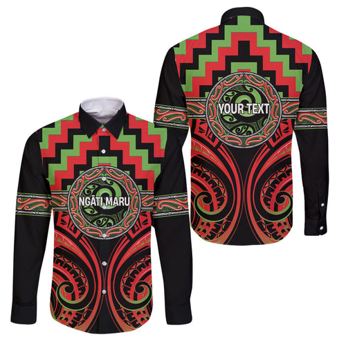 Aotearoa Ngati Maru Personalised Family Matching Summer Maxi Dress and Hawaiian Shirt Maori Iwi Poutama Puhoro Tattoo