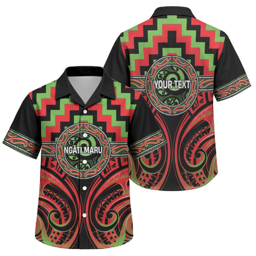 Aotearoa Ngati Maru Personalised Family Matching Summer Maxi Dress and Hawaiian Shirt Maori Iwi Poutama Puhoro Tattoo