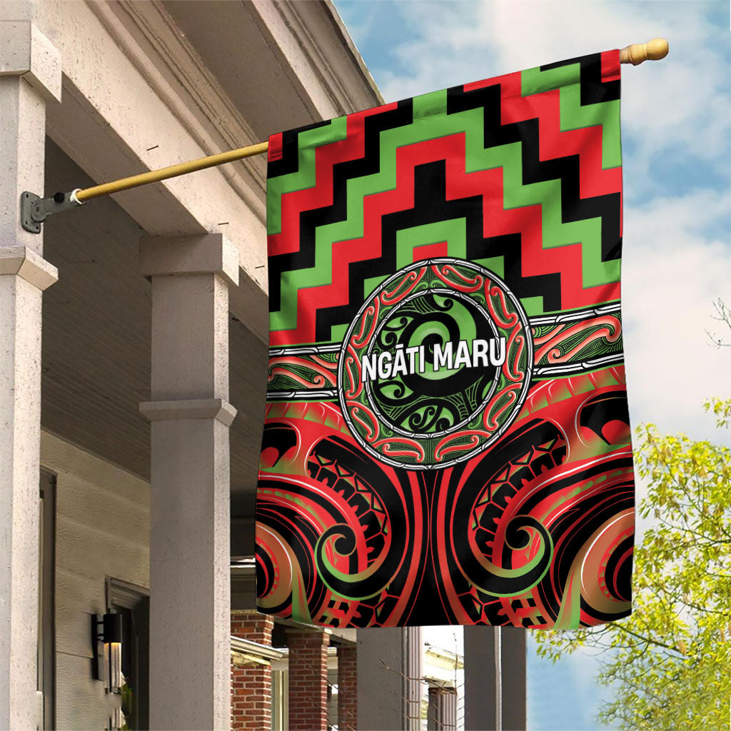 Aotearoa Ngati Maru Garden Flag Maori Iwi Poutama Puhoro Tattoo