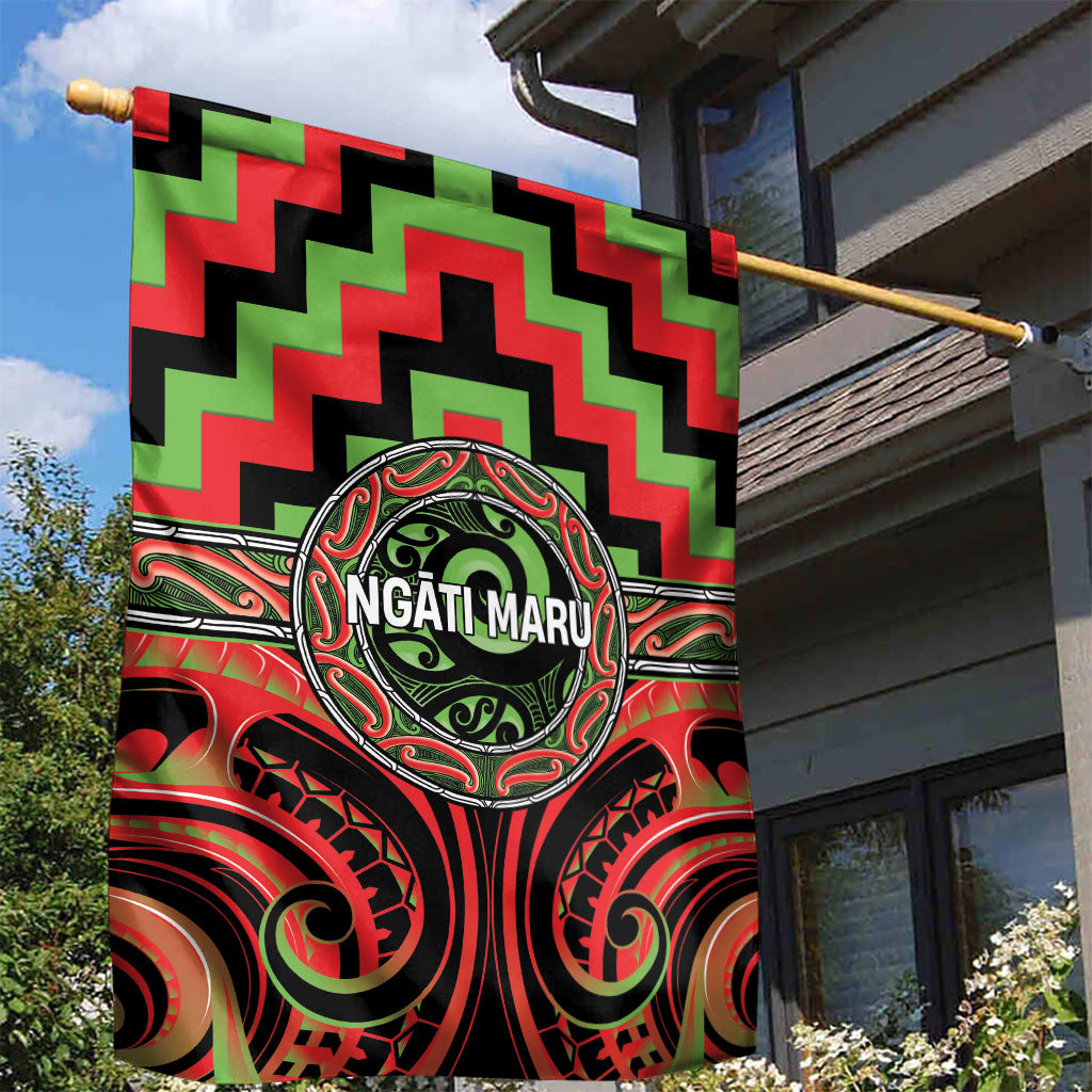 Aotearoa Ngati Maru Garden Flag Maori Iwi Poutama Puhoro Tattoo