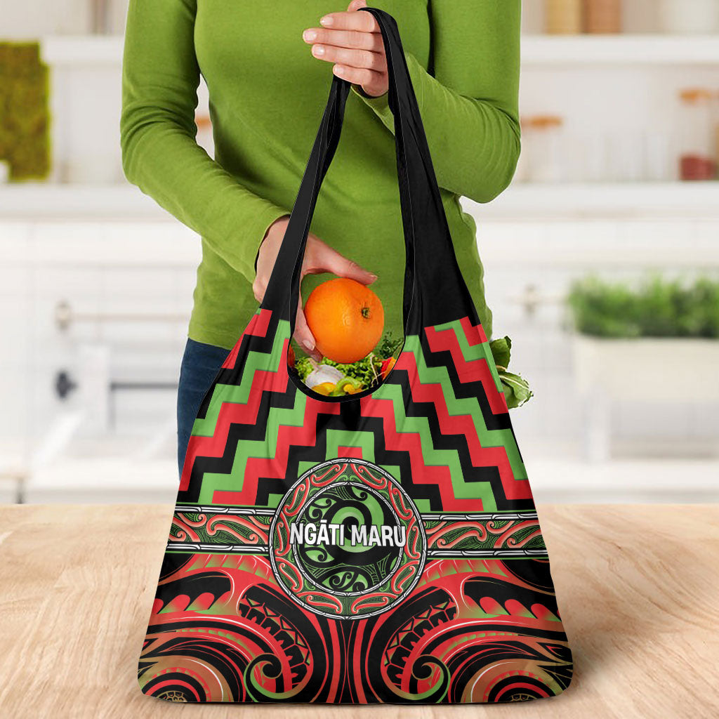 Aotearoa Ngati Maru Grocery Bag Maori Iwi Poutama Puhoro Tattoo