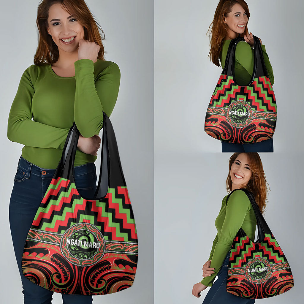 Aotearoa Ngati Maru Grocery Bag Maori Iwi Poutama Puhoro Tattoo