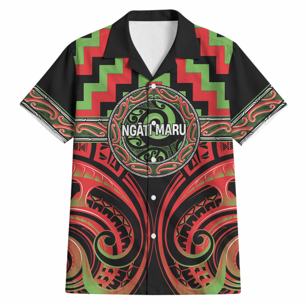 Aotearoa Ngati Maru Personalised Hawaiian Shirt Maori Iwi Poutama Puhoro Tattoo