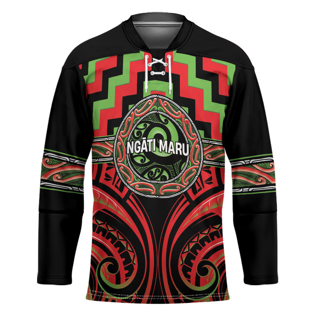 Aotearoa Ngati Maru Personalised Hockey Jersey Maori Iwi Poutama Puhoro Tattoo