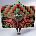 Aotearoa Ngati Maru Hooded Blanket Maori Iwi Poutama Puhoro Tattoo