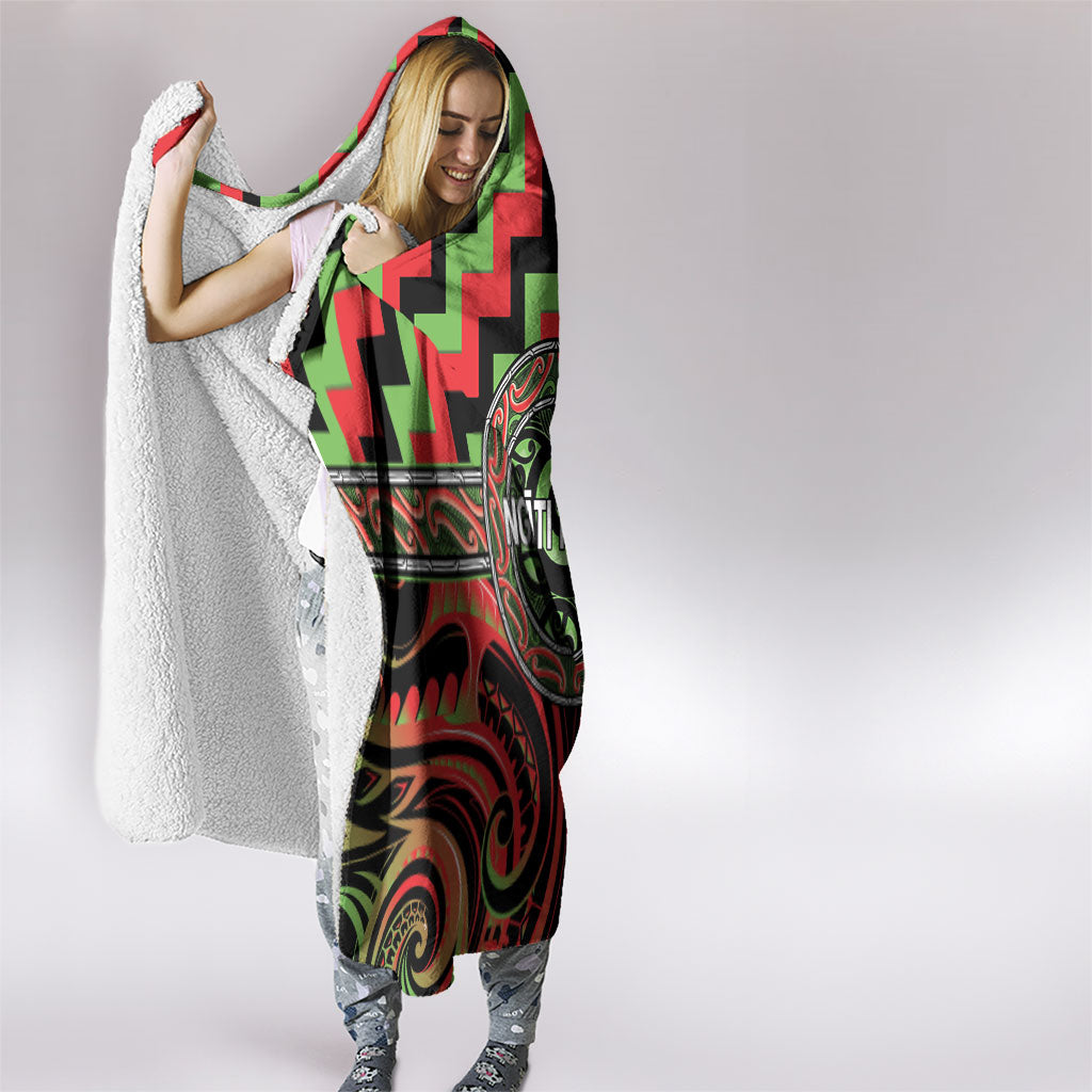 Aotearoa Ngati Maru Hooded Blanket Maori Iwi Poutama Puhoro Tattoo