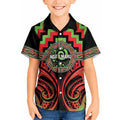 Aotearoa Ngati Maru Personalised Kid Hawaiian Shirt Maori Iwi Poutama Puhoro Tattoo