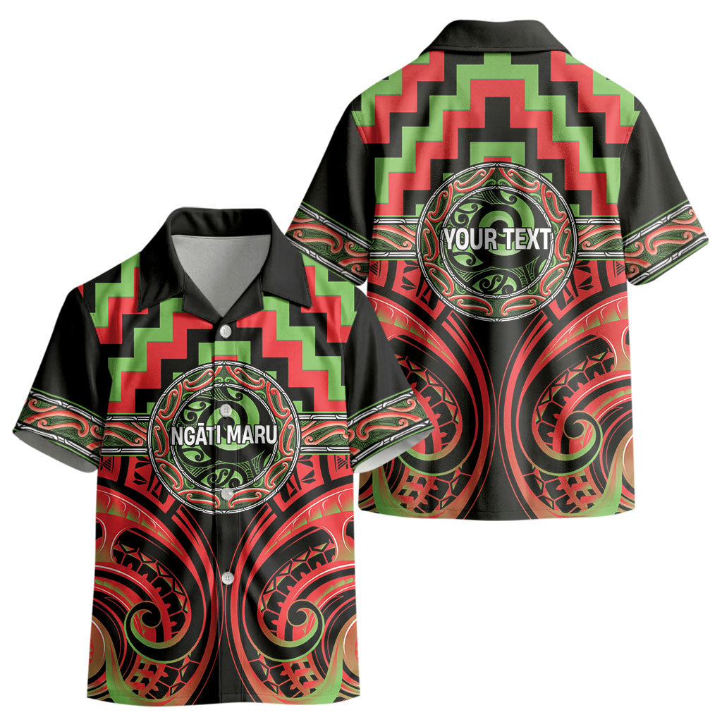 Aotearoa Ngati Maru Personalised Kid Hawaiian Shirt Maori Iwi Poutama Puhoro Tattoo