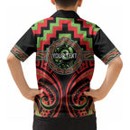 Aotearoa Ngati Maru Personalised Kid Hawaiian Shirt Maori Iwi Poutama Puhoro Tattoo