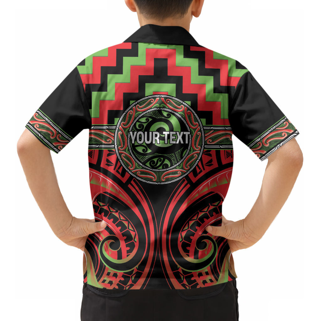 Aotearoa Ngati Maru Personalised Kid Hawaiian Shirt Maori Iwi Poutama Puhoro Tattoo