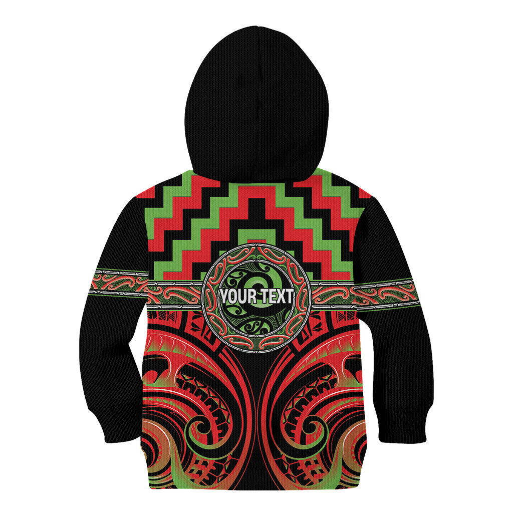 Aotearoa Ngati Maru Personalised Kid Hoodie Maori Iwi Poutama Puhoro Tattoo