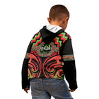 Aotearoa Ngati Maru Personalised Kid Hoodie Maori Iwi Poutama Puhoro Tattoo