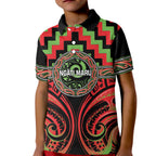 Aotearoa Ngati Maru Personalised Kid Polo Shirt Maori Iwi Poutama Puhoro Tattoo