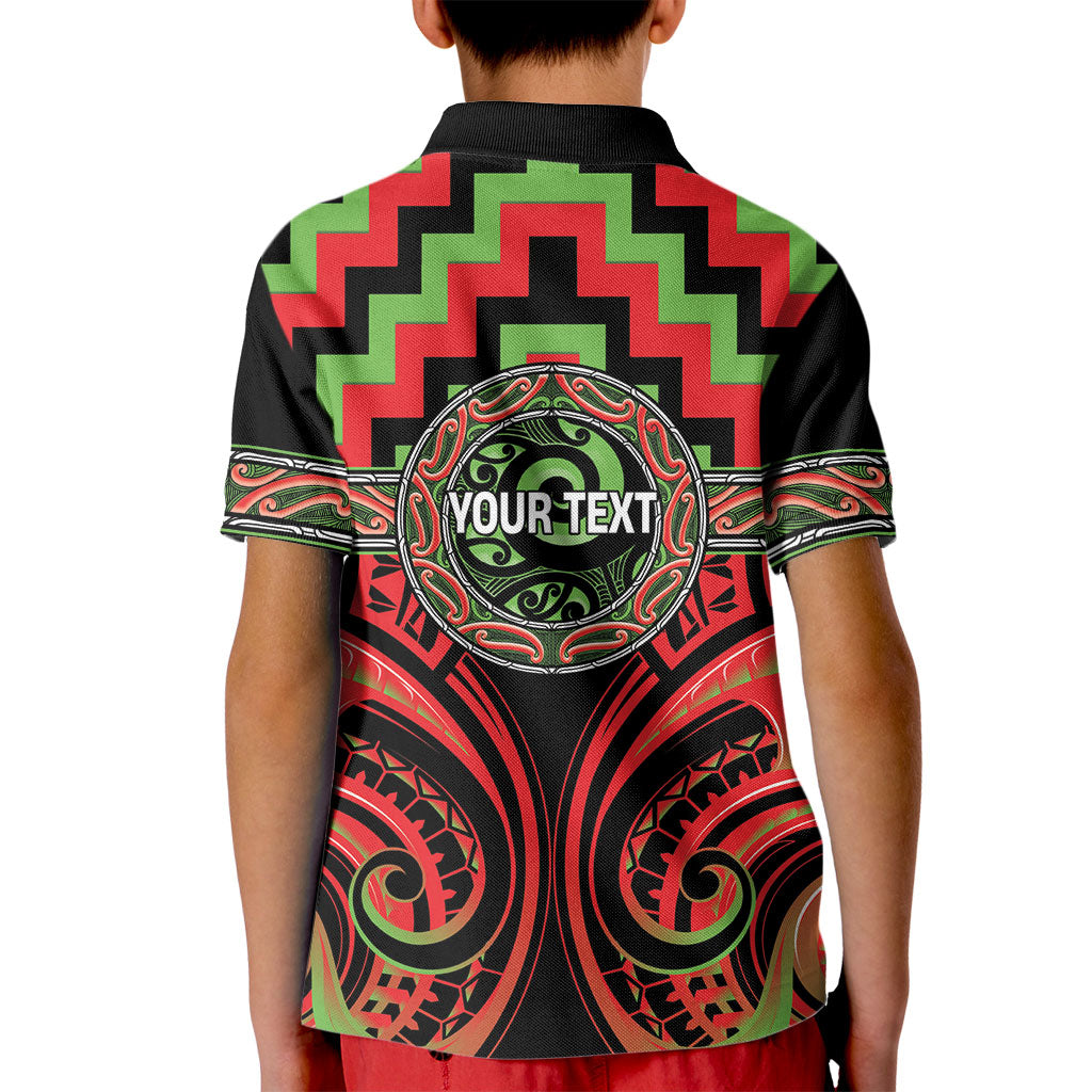 Aotearoa Ngati Maru Personalised Kid Polo Shirt Maori Iwi Poutama Puhoro Tattoo