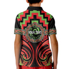 Aotearoa Ngati Maru Personalised Kid Polo Shirt Maori Iwi Poutama Puhoro Tattoo
