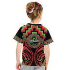 Aotearoa Ngati Maru Personalised Kid T Shirt Maori Iwi Poutama Puhoro Tattoo