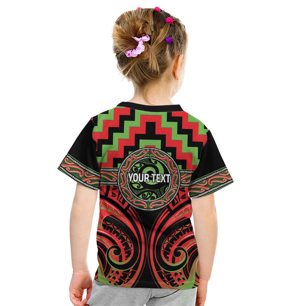 Aotearoa Ngati Maru Personalised Kid T Shirt Maori Iwi Poutama Puhoro Tattoo