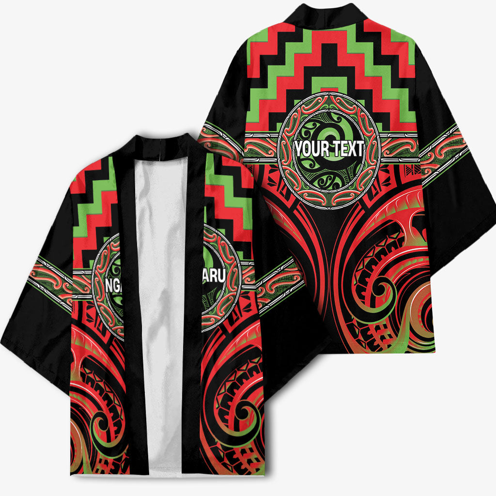 Aotearoa Ngati Maru Personalised Kimono Maori Iwi Poutama Puhoro Tattoo
