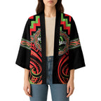 Aotearoa Ngati Maru Personalised Kimono Maori Iwi Poutama Puhoro Tattoo