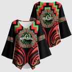 Aotearoa Ngati Maru Personalised Kimono Sleeve Blouse Maori Iwi Poutama Puhoro Tattoo