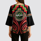 Aotearoa Ngati Maru Personalised Kimono Sleeve Blouse Maori Iwi Poutama Puhoro Tattoo