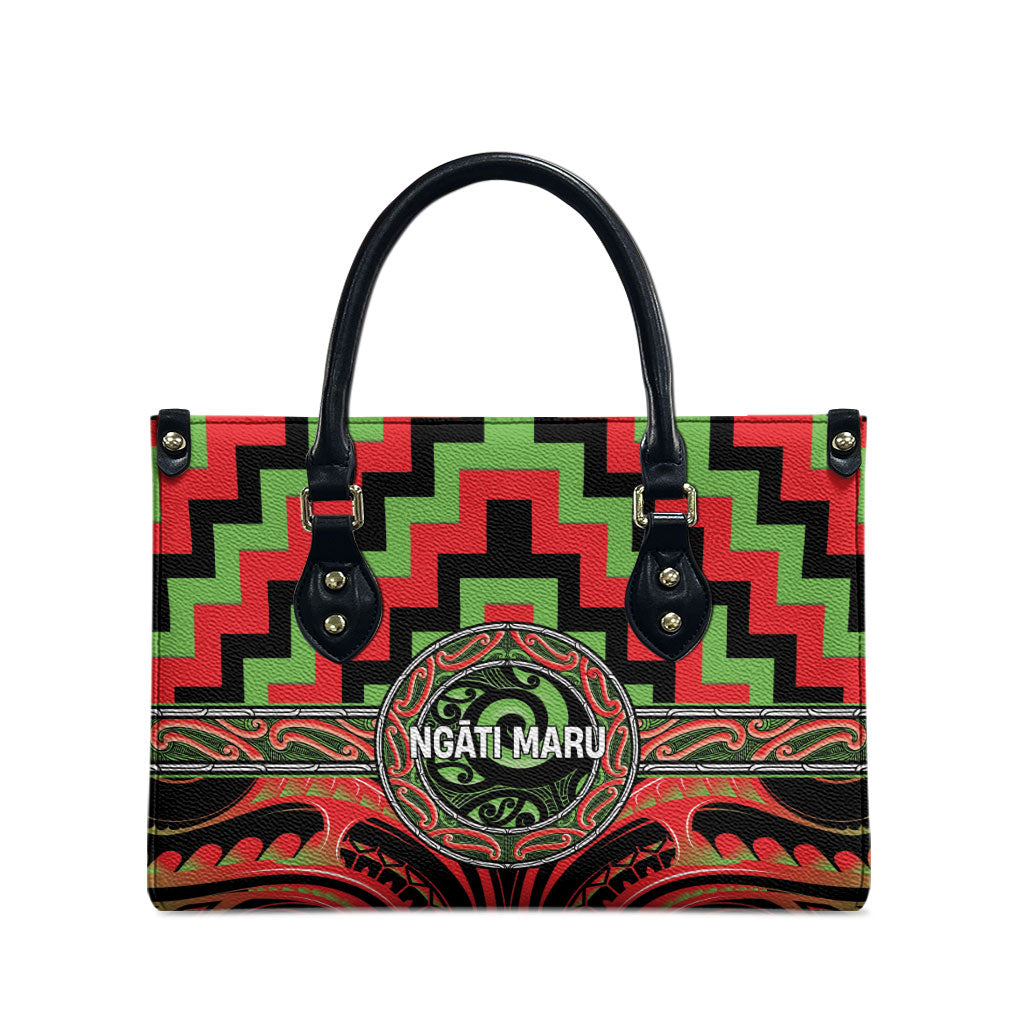 Aotearoa Ngati Maru Leather Bag Maori Iwi Poutama Puhoro Tattoo