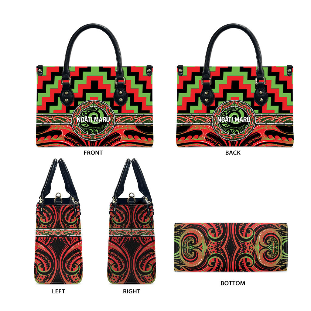 Aotearoa Ngati Maru Leather Bag Maori Iwi Poutama Puhoro Tattoo