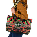 Aotearoa Ngati Maru Leather Tote Bag Maori Iwi Poutama Puhoro Tattoo