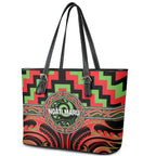Aotearoa Ngati Maru Leather Tote Bag Maori Iwi Poutama Puhoro Tattoo
