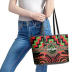Aotearoa Ngati Maru Leather Tote Bag Maori Iwi Poutama Puhoro Tattoo