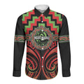 Aotearoa Ngati Maru Personalised Long Sleeve Button Shirt Maori Iwi Poutama Puhoro Tattoo