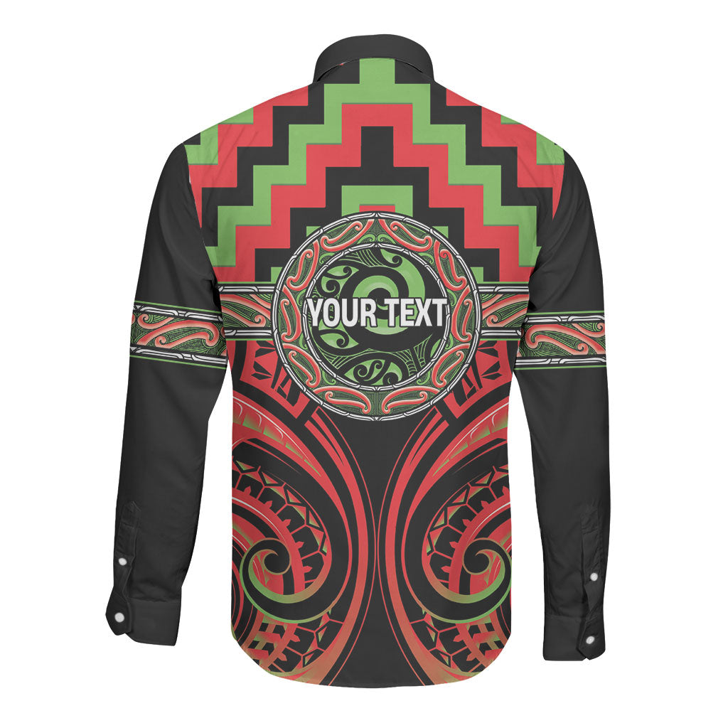 Aotearoa Ngati Maru Personalised Long Sleeve Button Shirt Maori Iwi Poutama Puhoro Tattoo
