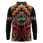 Aotearoa Ngati Maru Personalised Long Sleeve Polo Shirt Maori Iwi Poutama Puhoro Tattoo