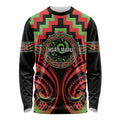 Aotearoa Ngati Maru Personalised Long Sleeve Shirt Maori Iwi Poutama Puhoro Tattoo