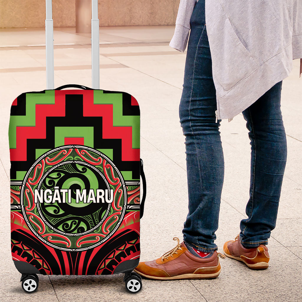 Aotearoa Ngati Maru Luggage Cover Maori Iwi Poutama Puhoro Tattoo