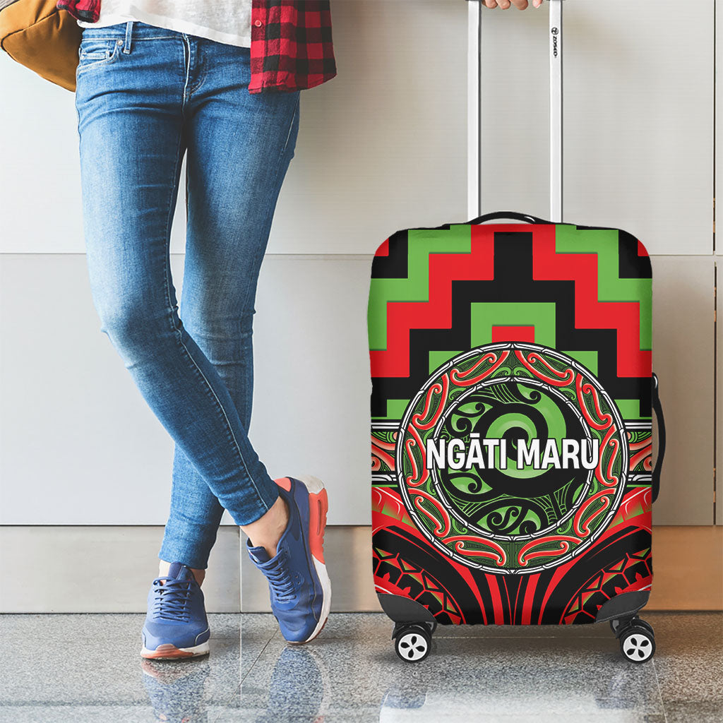 Aotearoa Ngati Maru Luggage Cover Maori Iwi Poutama Puhoro Tattoo