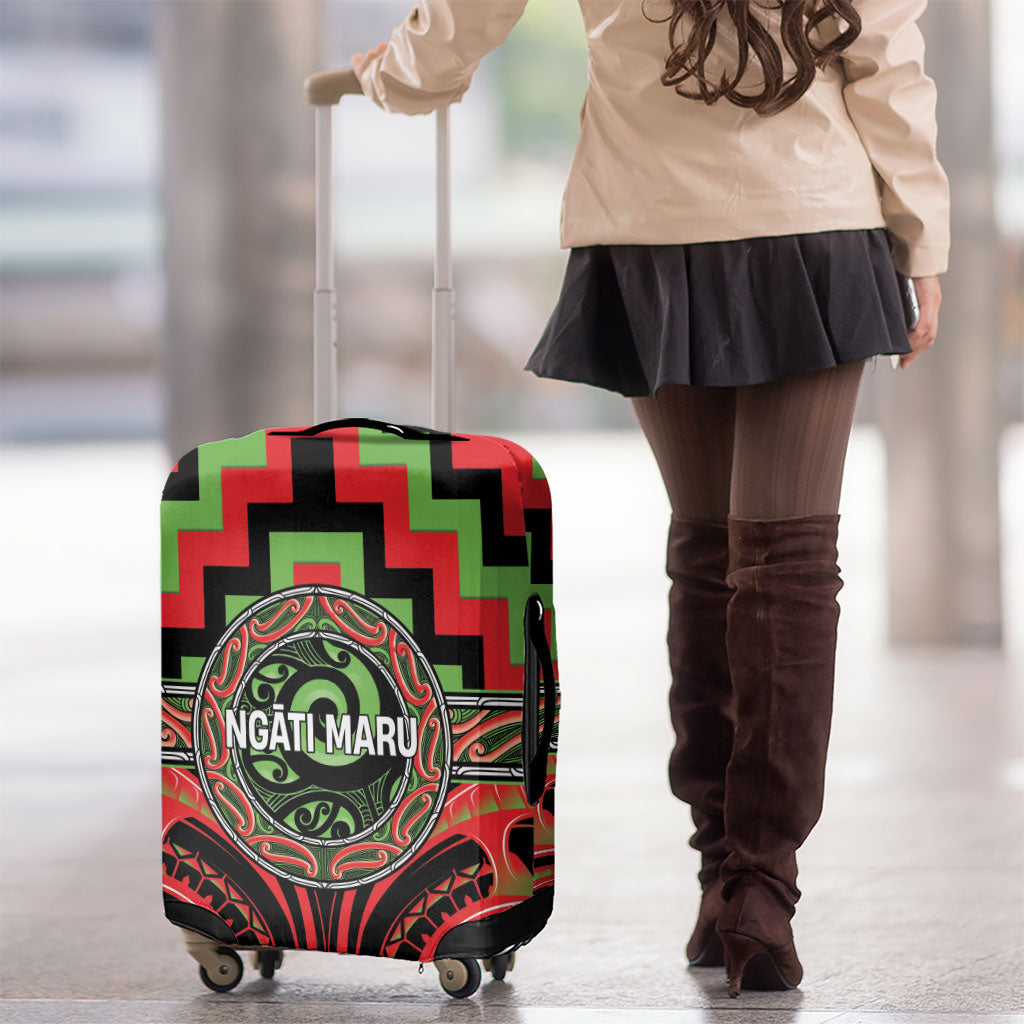 Aotearoa Ngati Maru Luggage Cover Maori Iwi Poutama Puhoro Tattoo
