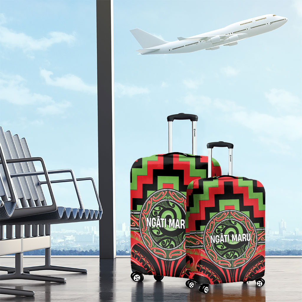 Aotearoa Ngati Maru Luggage Cover Maori Iwi Poutama Puhoro Tattoo
