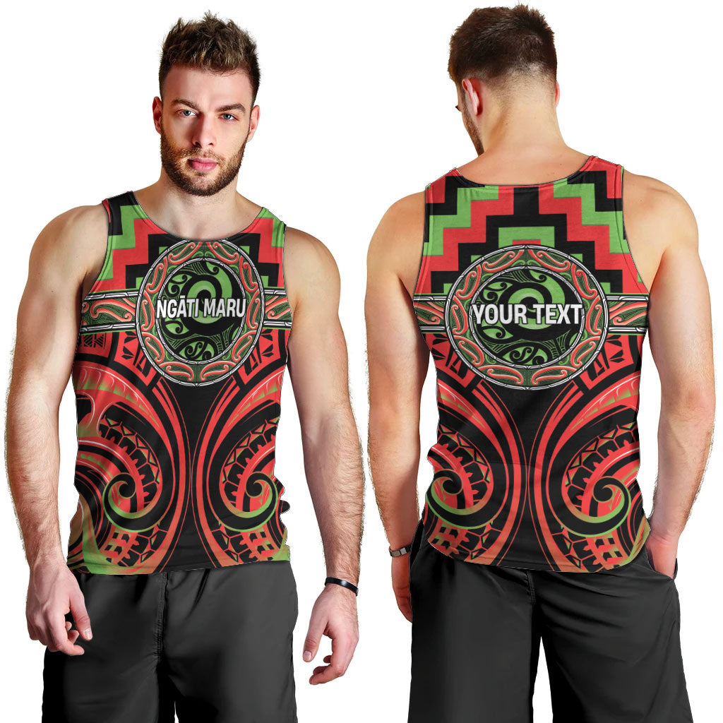 Aotearoa Ngati Maru Personalised Men Tank Top Maori Iwi Poutama Puhoro Tattoo