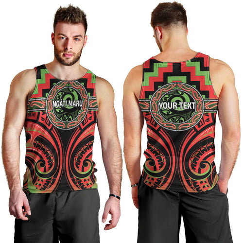 Aotearoa Ngati Maru Personalised Men Tank Top Maori Iwi Poutama Puhoro Tattoo