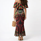 Aotearoa Ngati Maru Personalised Mermaid Dress Maori Iwi Poutama Puhoro Tattoo