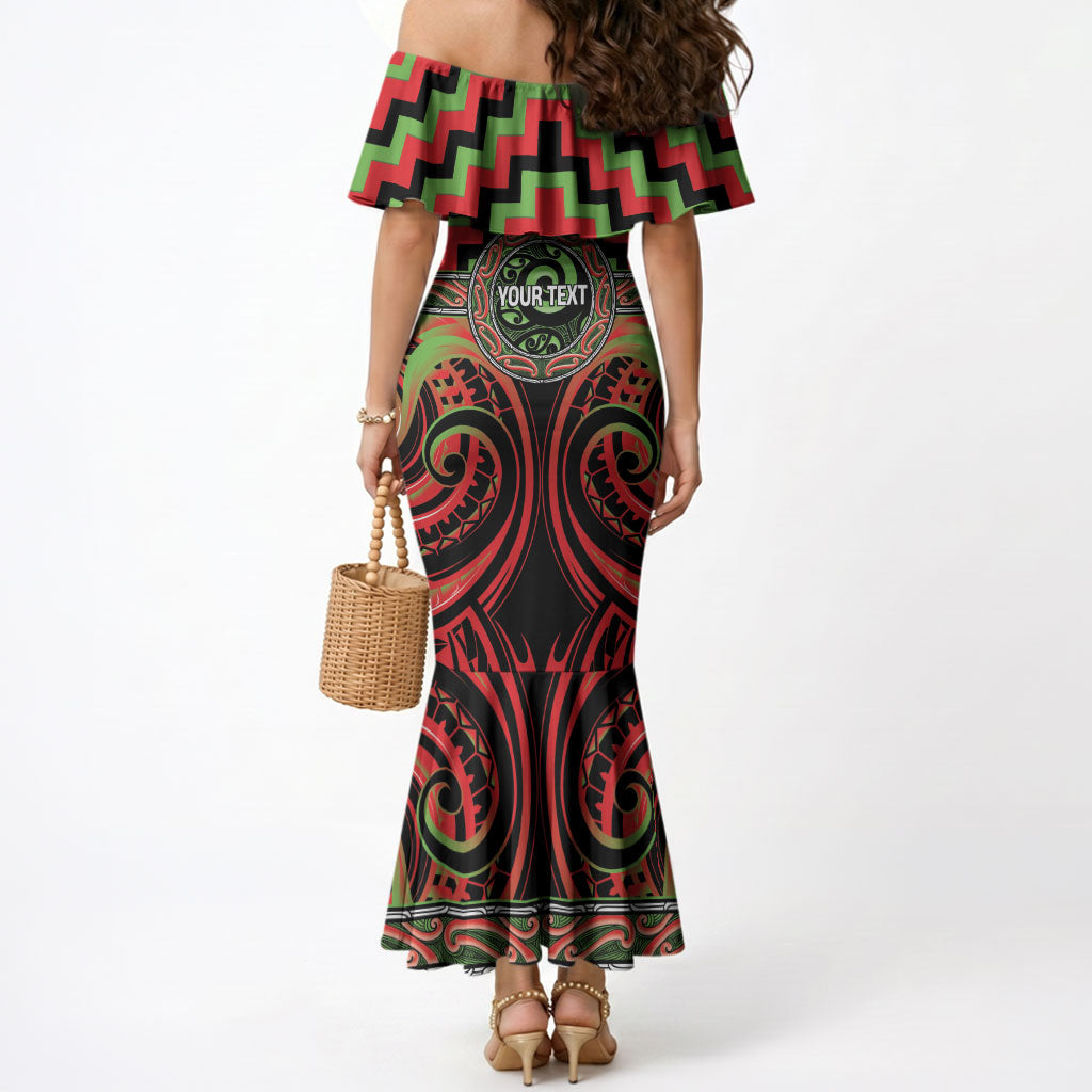 Aotearoa Ngati Maru Personalised Mermaid Dress Maori Iwi Poutama Puhoro Tattoo