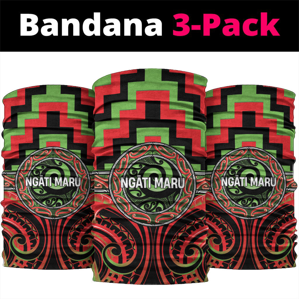 Aotearoa Ngati Maru Neck Gaiter Maori Iwi Poutama Puhoro Tattoo