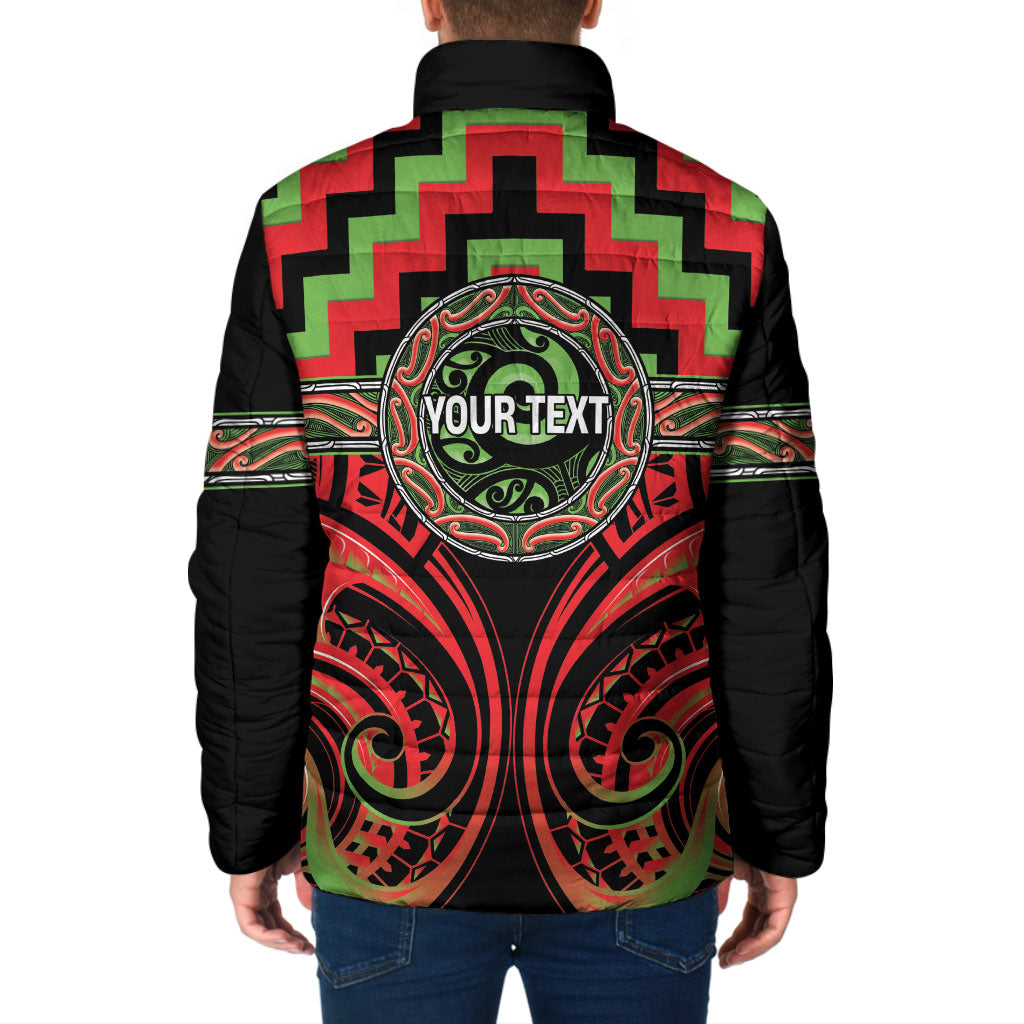 Aotearoa Ngati Maru Personalised Padded Jacket Maori Iwi Poutama Puhoro Tattoo