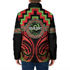 Aotearoa Ngati Maru Personalised Padded Jacket Maori Iwi Poutama Puhoro Tattoo