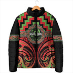 Aotearoa Ngati Maru Personalised Padded Jacket Maori Iwi Poutama Puhoro Tattoo