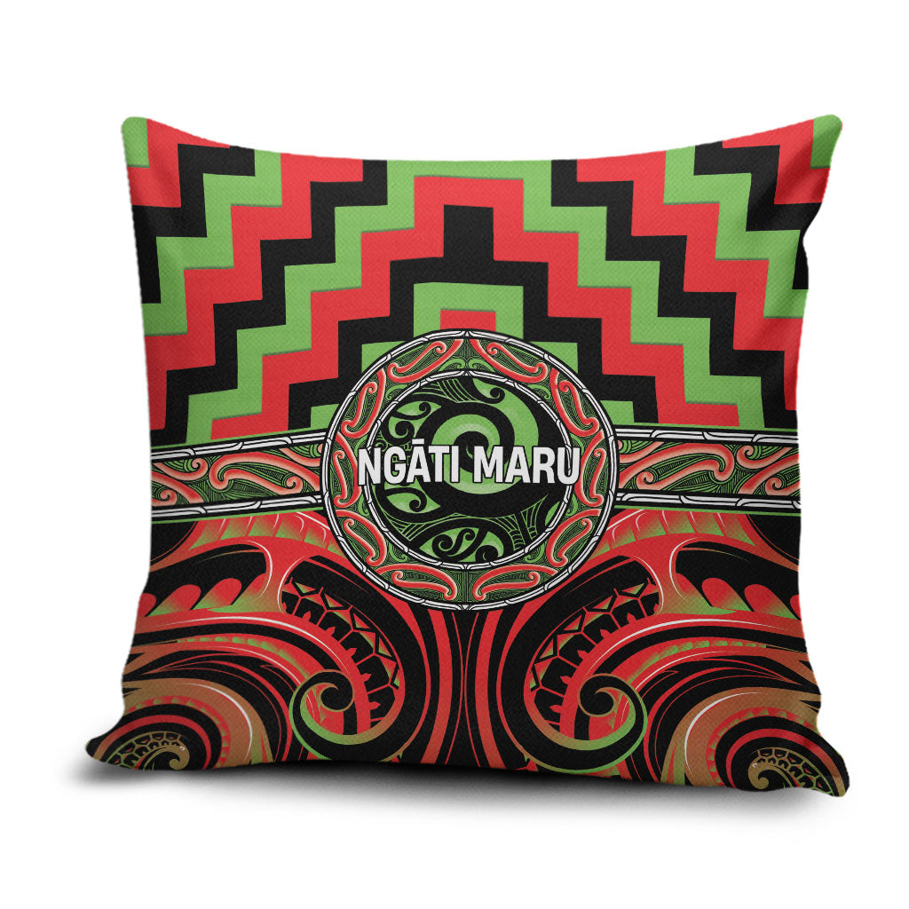 Aotearoa Ngati Maru Pillow Cover Maori Iwi Poutama Puhoro Tattoo
